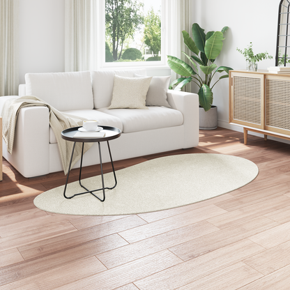 Områdetæppe Creme 100X200 Cm Polyester Skridsikkert