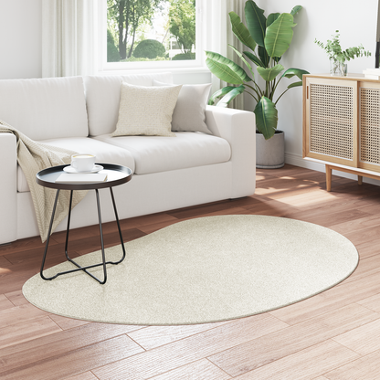 Områdetæppe Creme 120X170 Cm Polyester Skridsikkert