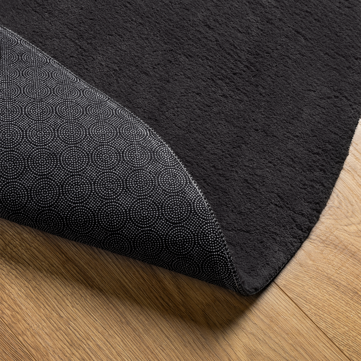 Områdetæppe Sort 120X170 Cm Polyester Non-Slip