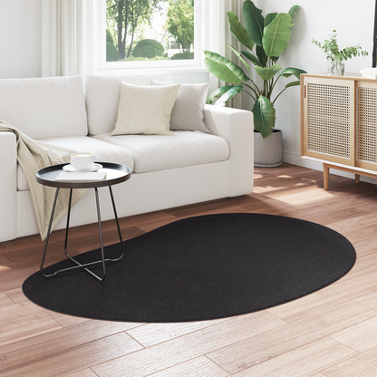 Områdetæppe Sort 120X170 Cm Polyester Non-Slip