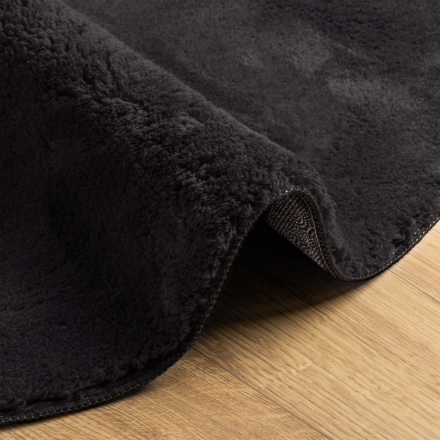 Område Tæppe Sort 140X200 Cm Polyester Ikke-Skrid