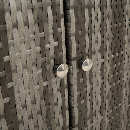 Opbevaringsskab Grå 100X36X102 Cm Rattan