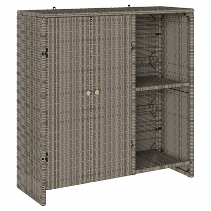 Opbevaringsskab Grå 100X36X102 Cm Rattan