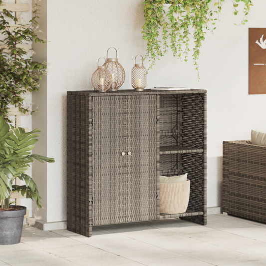 Opbevaringsskab Grå 100X36X102 Cm Rattan