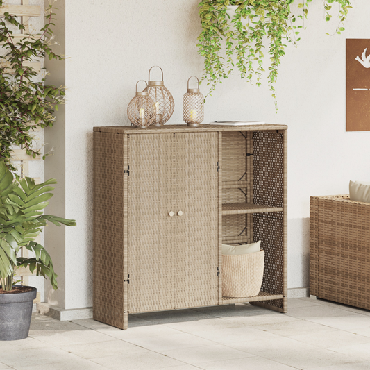 Opbevaringsskab Beige 100X36X102 Cm Rattan