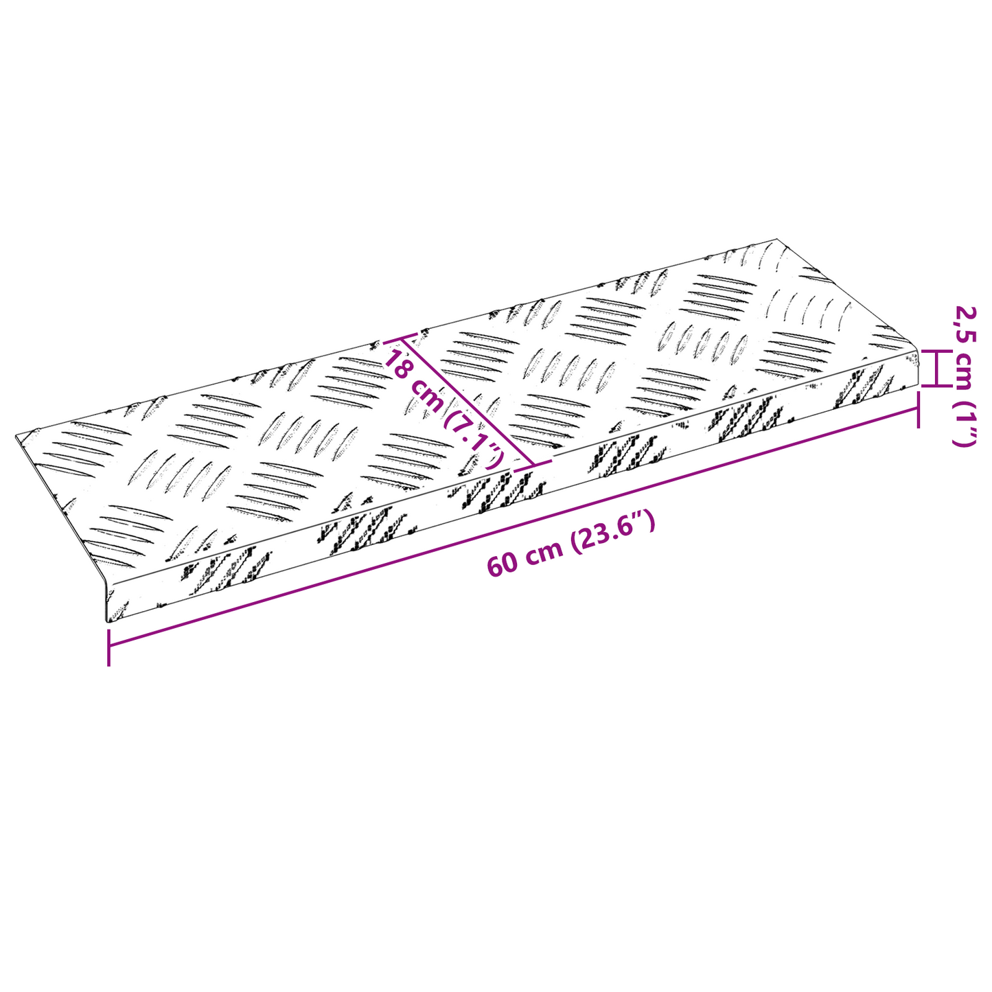 Checker Plader 5 Dele Sølv 60 X 18 Cm Aluminium