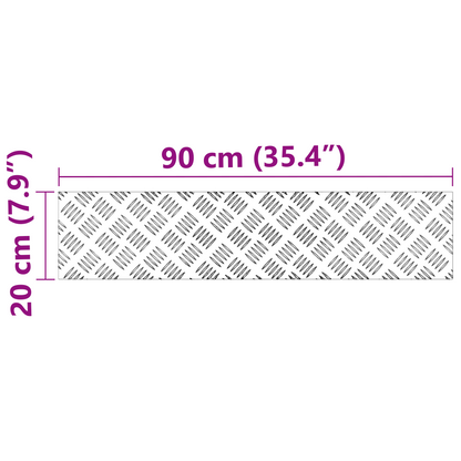 Checker Plader 2 Dele Sølv 90 X 20 Cm Aluminium