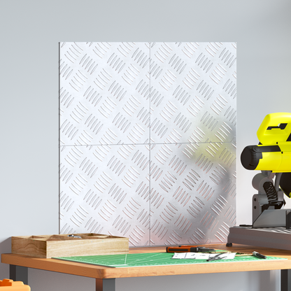 Checker Plader 4 Dele Sølv 30 X 30 Cm Aluminium