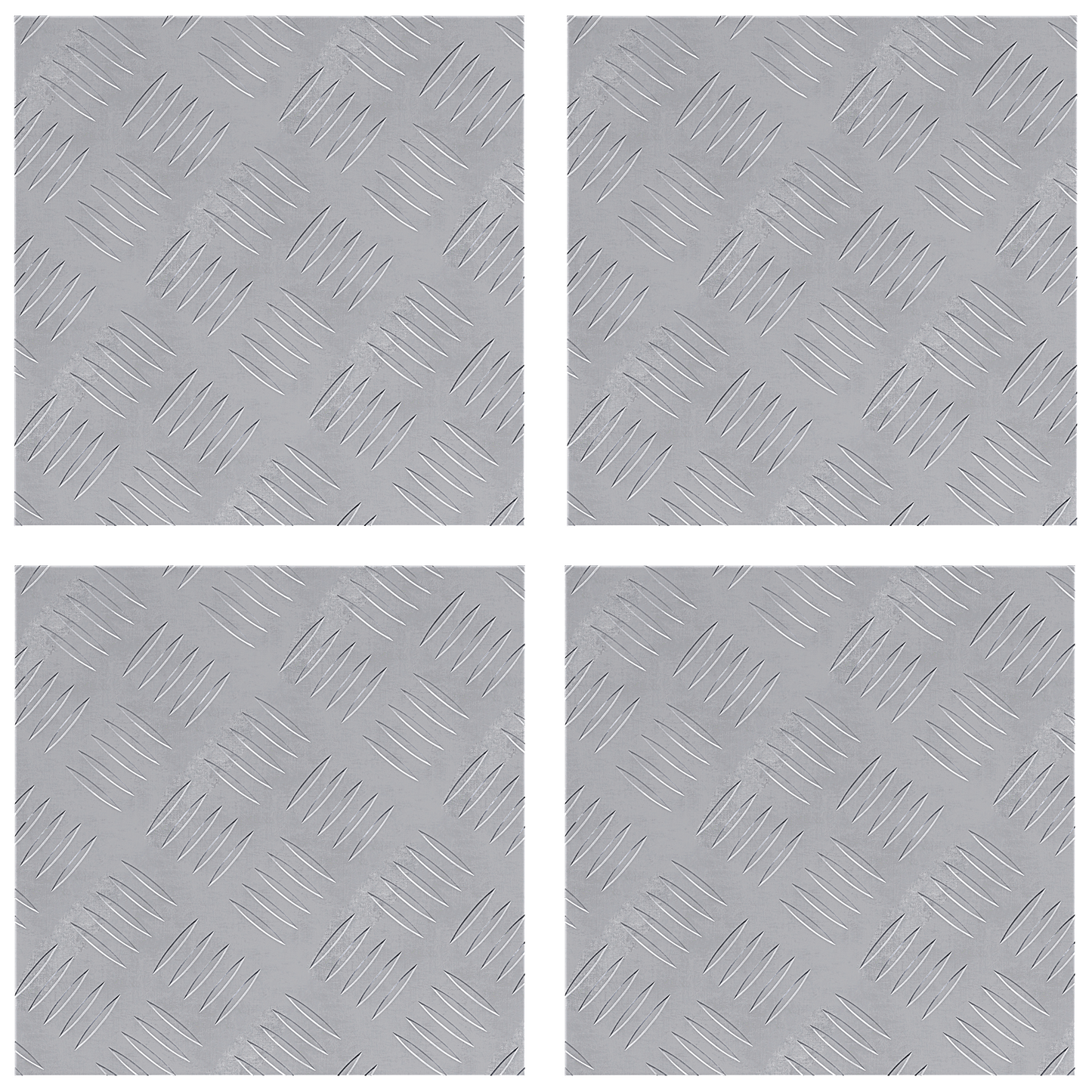 Checker Plader 4 Dele Sølv 30 X 30 Cm Aluminium