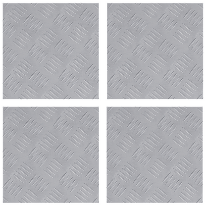 Checker Plader 4 Dele Sølv 30 X 30 Cm Aluminium