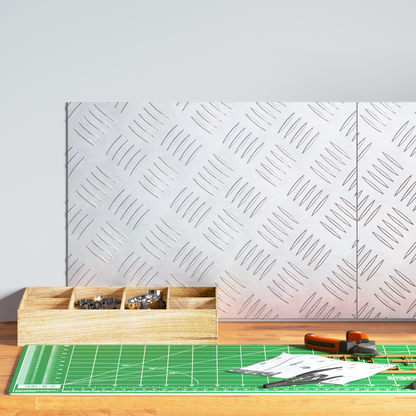 Checker Plader 2 Dele Sølv 40 X 30 Cm Aluminium