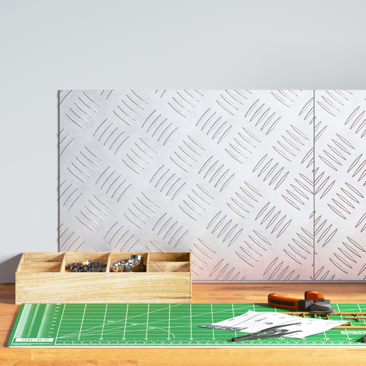 Checker Plader 2 Dele Sølv 40 X 30 Cm Aluminium