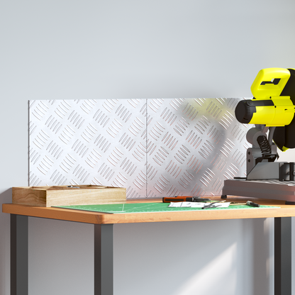 Checker Plader 2 Dele Sølv 40 X 30 Cm Aluminium