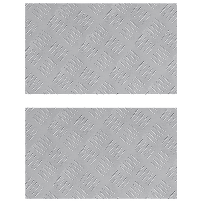 Checker Plader 2 Dele Sølv 50 X 30 Cm Aluminium