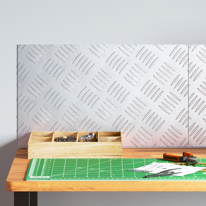 Checker Plader 2 Dele Sølv 50 X 30 Cm Aluminium