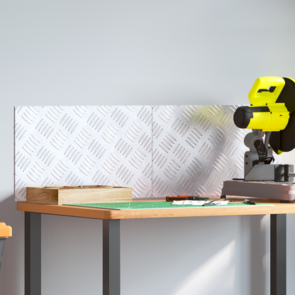 Checker Plader 2 Dele Sølv 50 X 30 Cm Aluminium