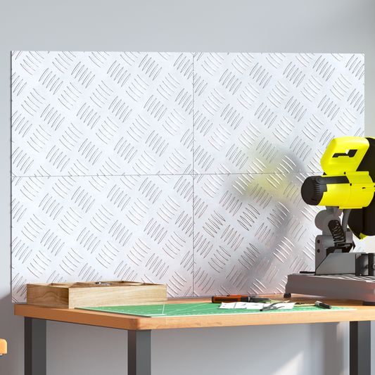 Checker Plader 4 Dele Sølv 50 X 30 Cm Aluminium