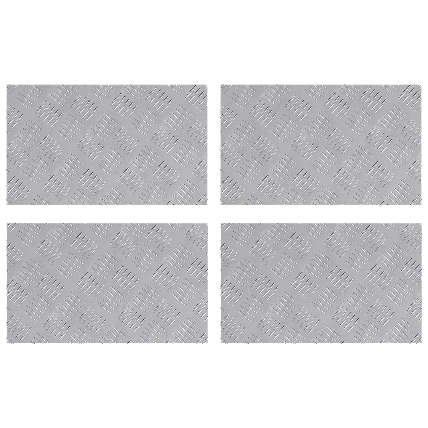 Checker Plader 4 Dele Sølv 50 X 30 Cm Aluminium