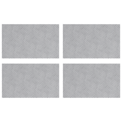 Checker Plader 4 Dele Sølv 50 X 30 Cm Aluminium