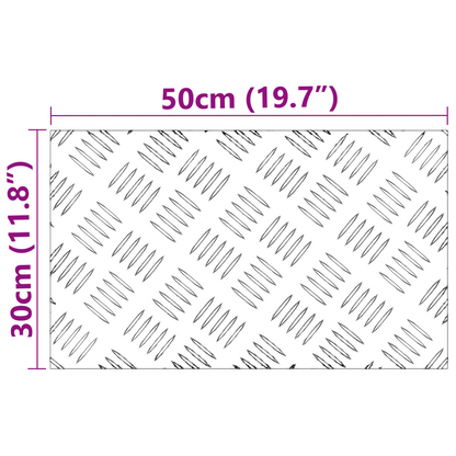 Checker Plader 4 Dele Sølv 50 X 30 Cm Aluminium