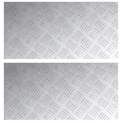 Checker Plader 2 Dele Sølv 60 X 30 Cm Aluminium