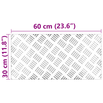 Checker Plader 4 Dele Sølv 60 X 30 Cm Aluminium