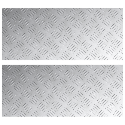 Checker Plader 2 Dele Sølv 70 X 30 Cm Aluminium
