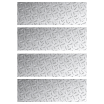 Checker Plader 4 Dele Sølv 90 X 30 Cm Aluminium