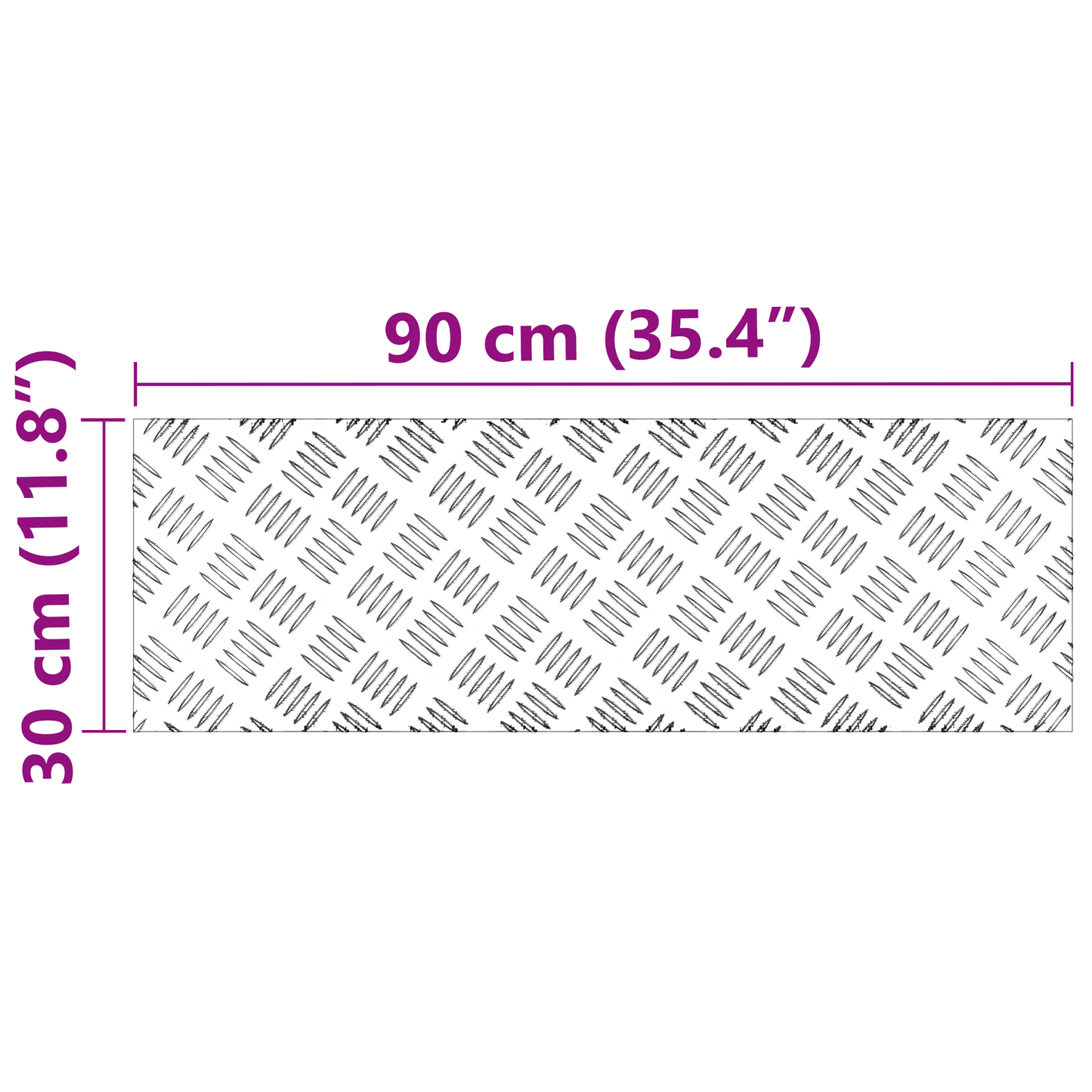 Checker Plader 4 Dele Sølv 90 X 30 Cm Aluminium