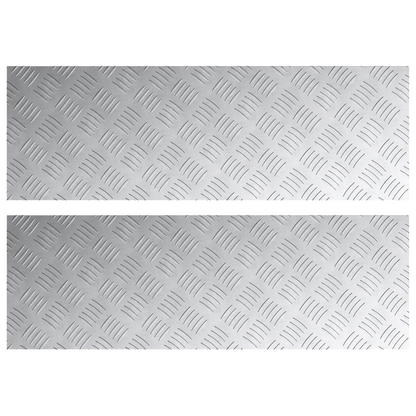 Checker Plader 2 Dele Sølv 90 X 30 Cm Aluminium