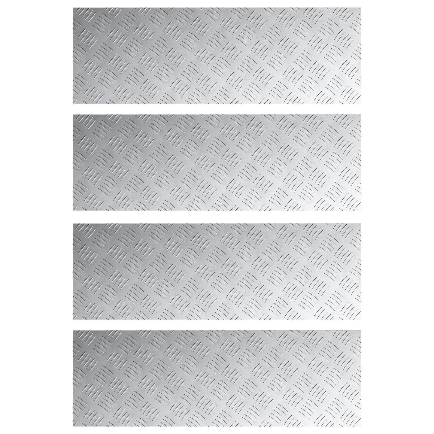 Checker Plader 4 Dele Sølv 90 X 30 Cm Aluminium