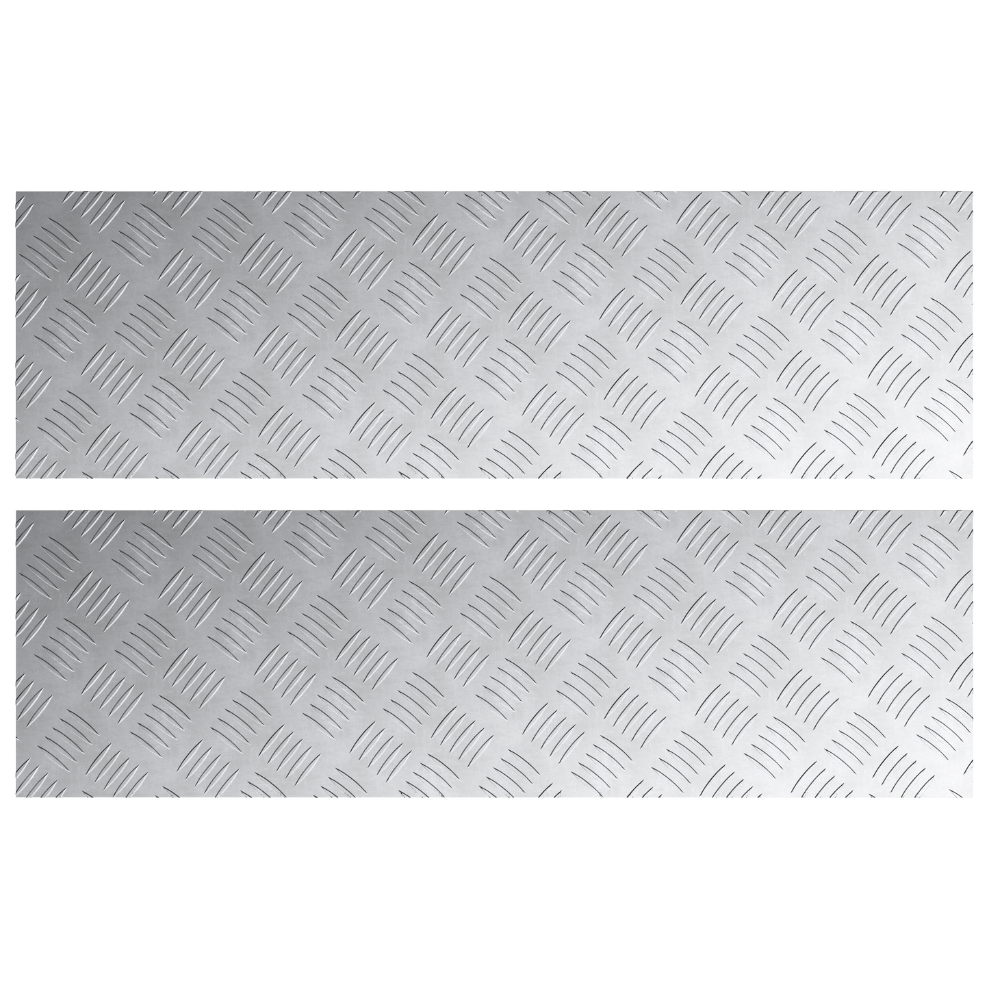 Checker Plader 2 Dele Sølv 100 X 30 Cm Aluminium