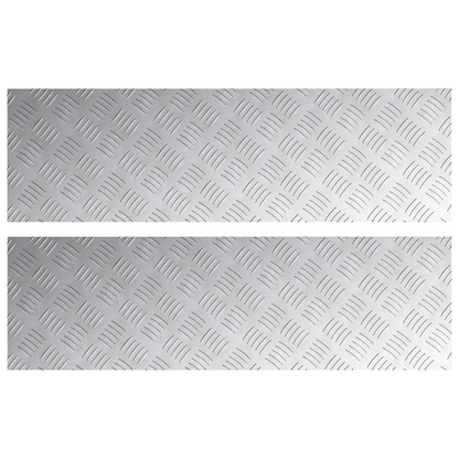 Checker Plader 2 Dele Sølv 100 X 30 Cm Aluminium