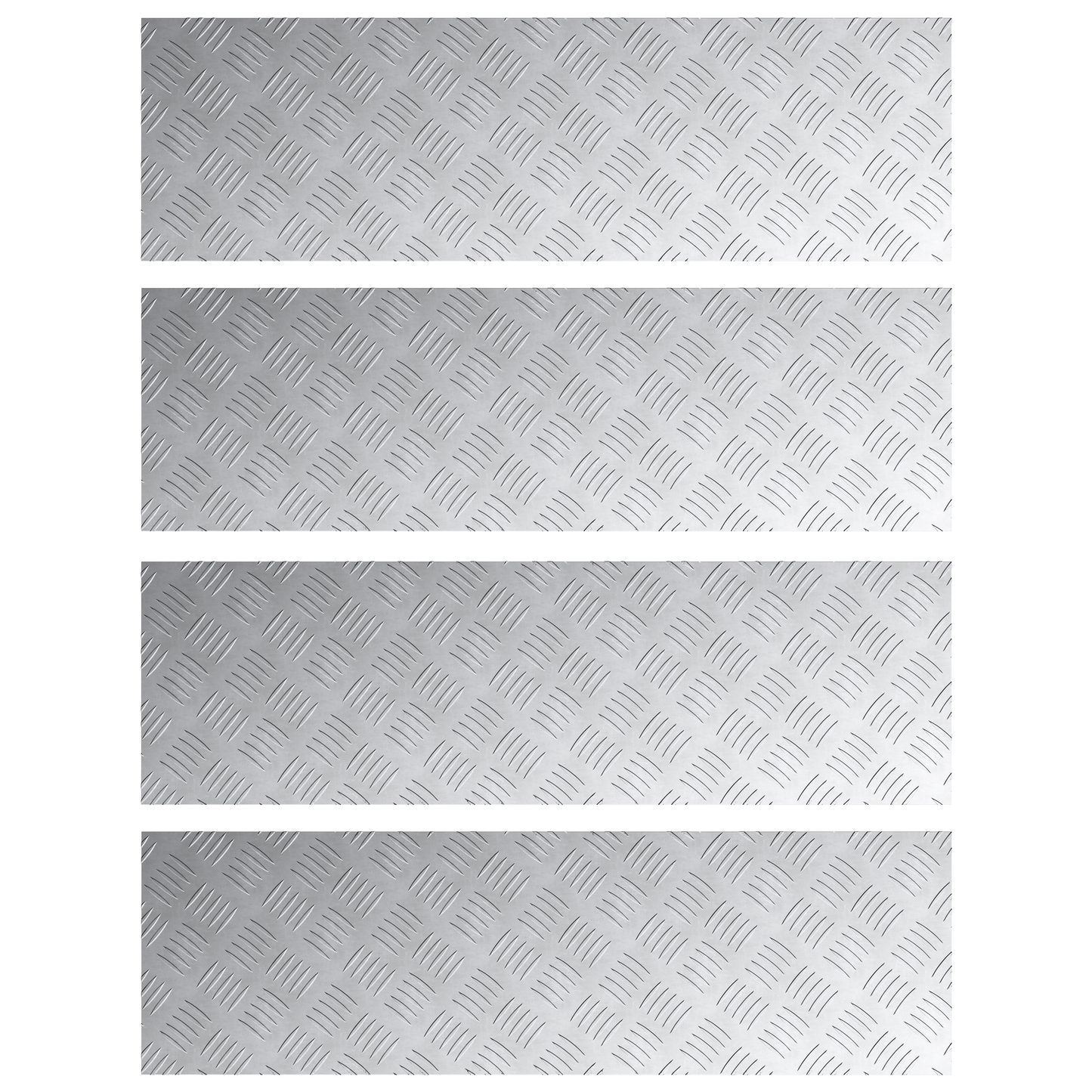 Checker Plader 4 Dele Sølv 100 X 30 Cm Aluminium