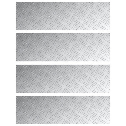 Checker Plader 4 Dele Sølv 100 X 30 Cm Aluminium