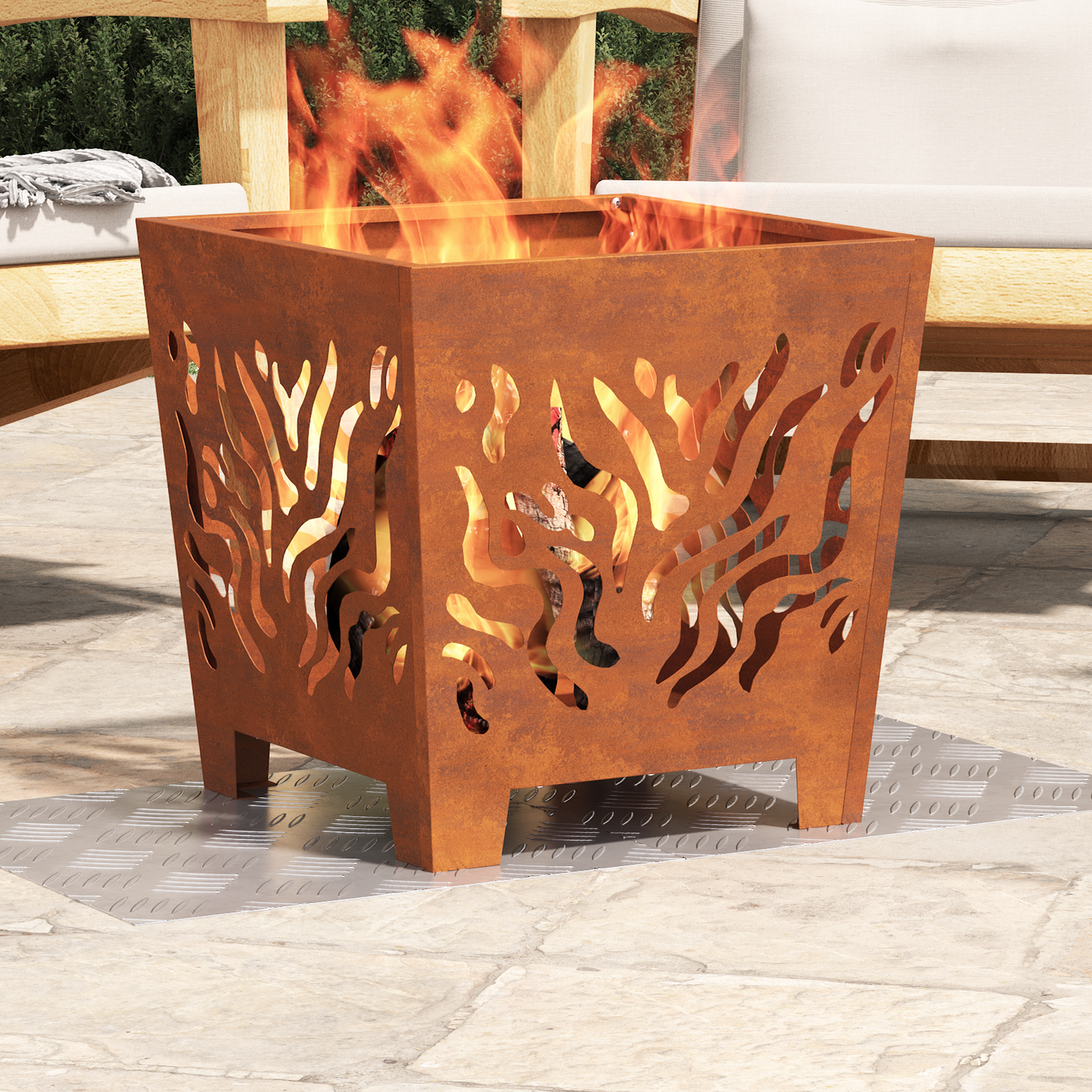 Checker Plader 2 Dele Sølv 40 X 40 Cm Aluminium