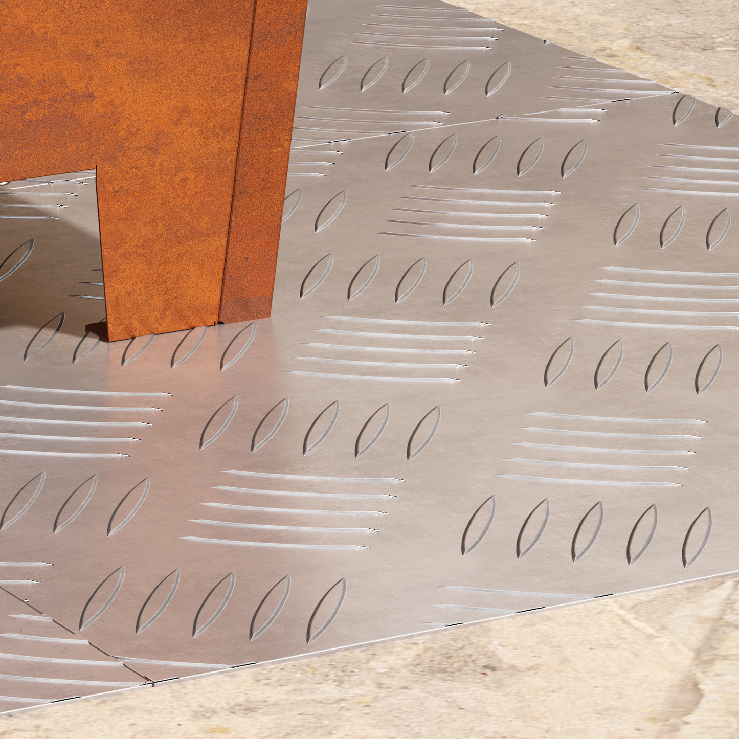 Checker Plader 4 Dele Sølv 40 X 40 Cm Aluminium