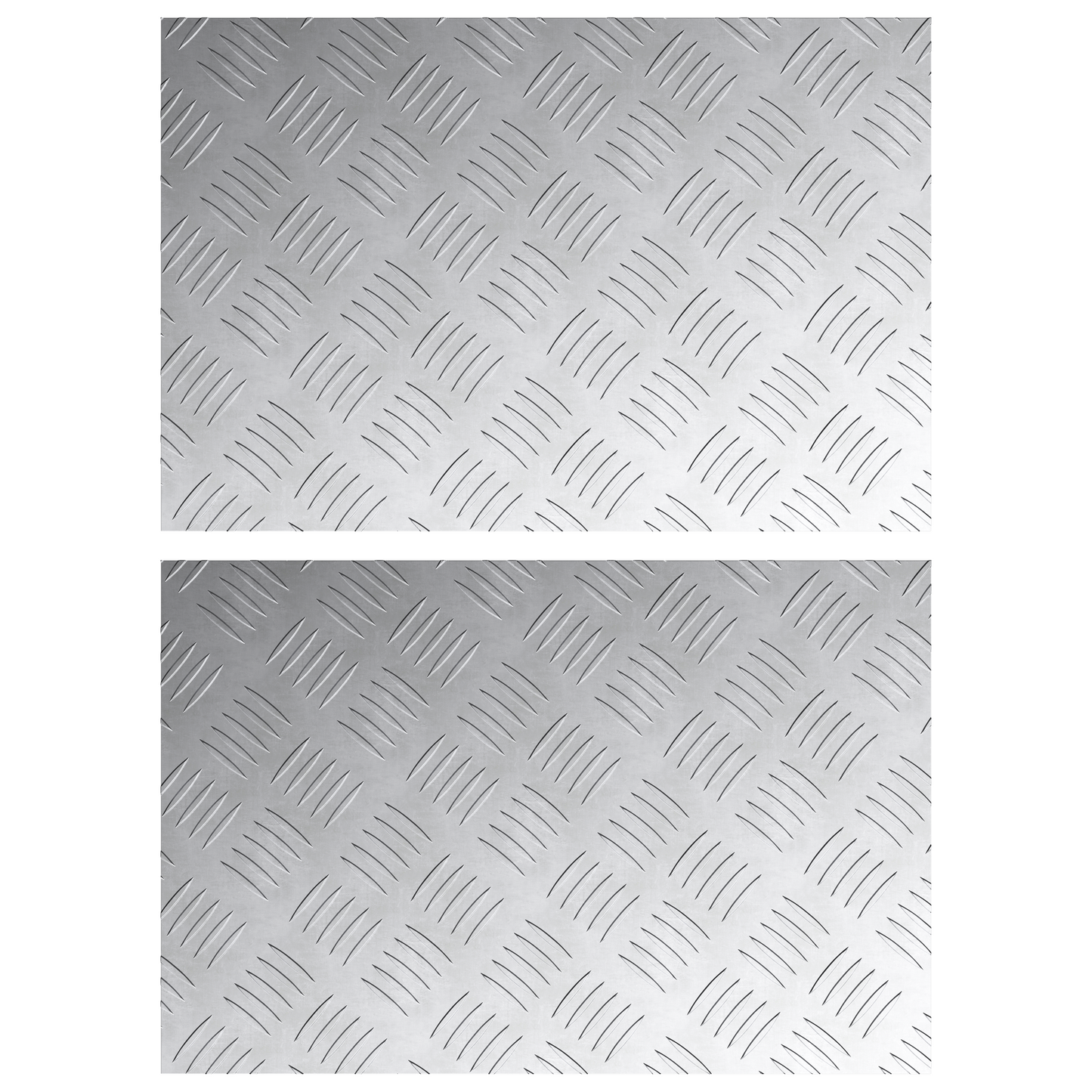 Checker Plader 2 Dele Sølv 60 X 40 Cm Aluminium