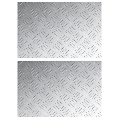 Checker Plader 2 Dele Sølv 60 X 40 Cm Aluminium