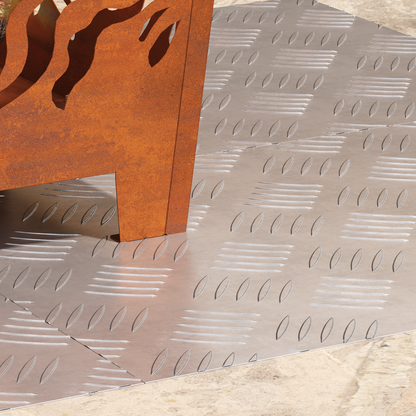 Checker Plader 4 Dele Sølv 60 X 40 Cm Aluminium