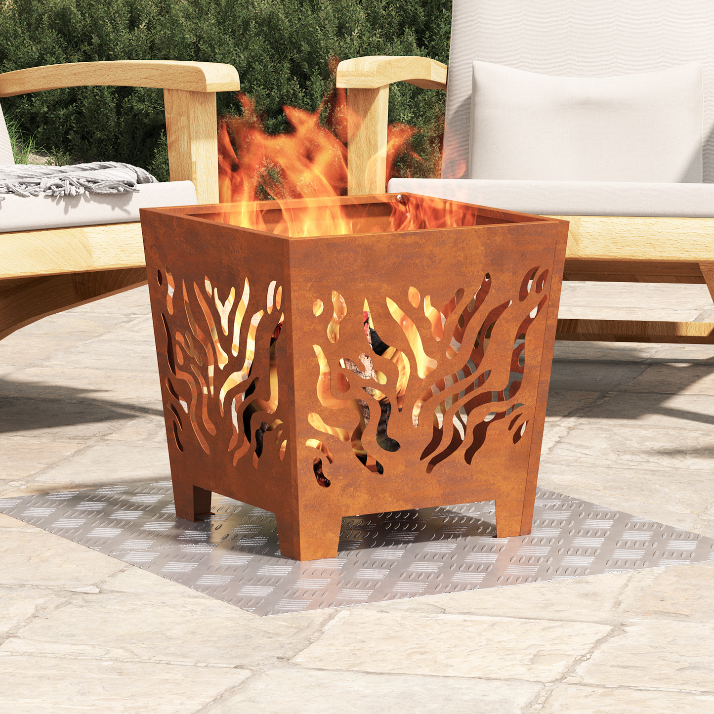 Checker Plader 2 Dele Sølv 70 X 40 Cm Aluminium