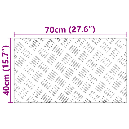 Checker Plader 2 Dele Sølv 70 X 40 Cm Aluminium