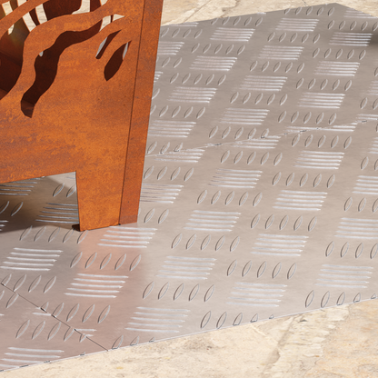 Checker Plader 4 Dele Sølv 70 X 40 Cm Aluminium