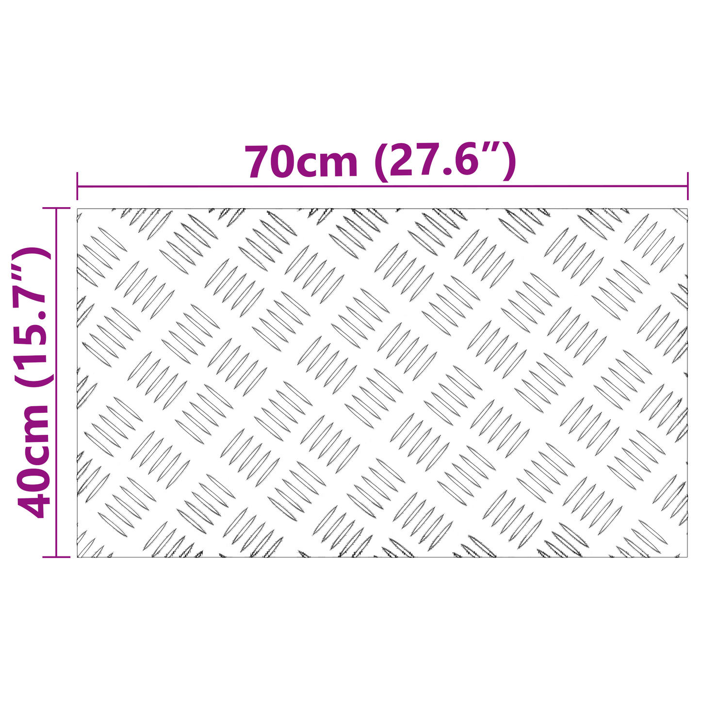 Checker Plader 4 Dele Sølv 70 X 40 Cm Aluminium