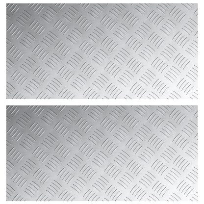 Checker Plader 2 Dele Sølv 80 X 40 Cm Aluminium