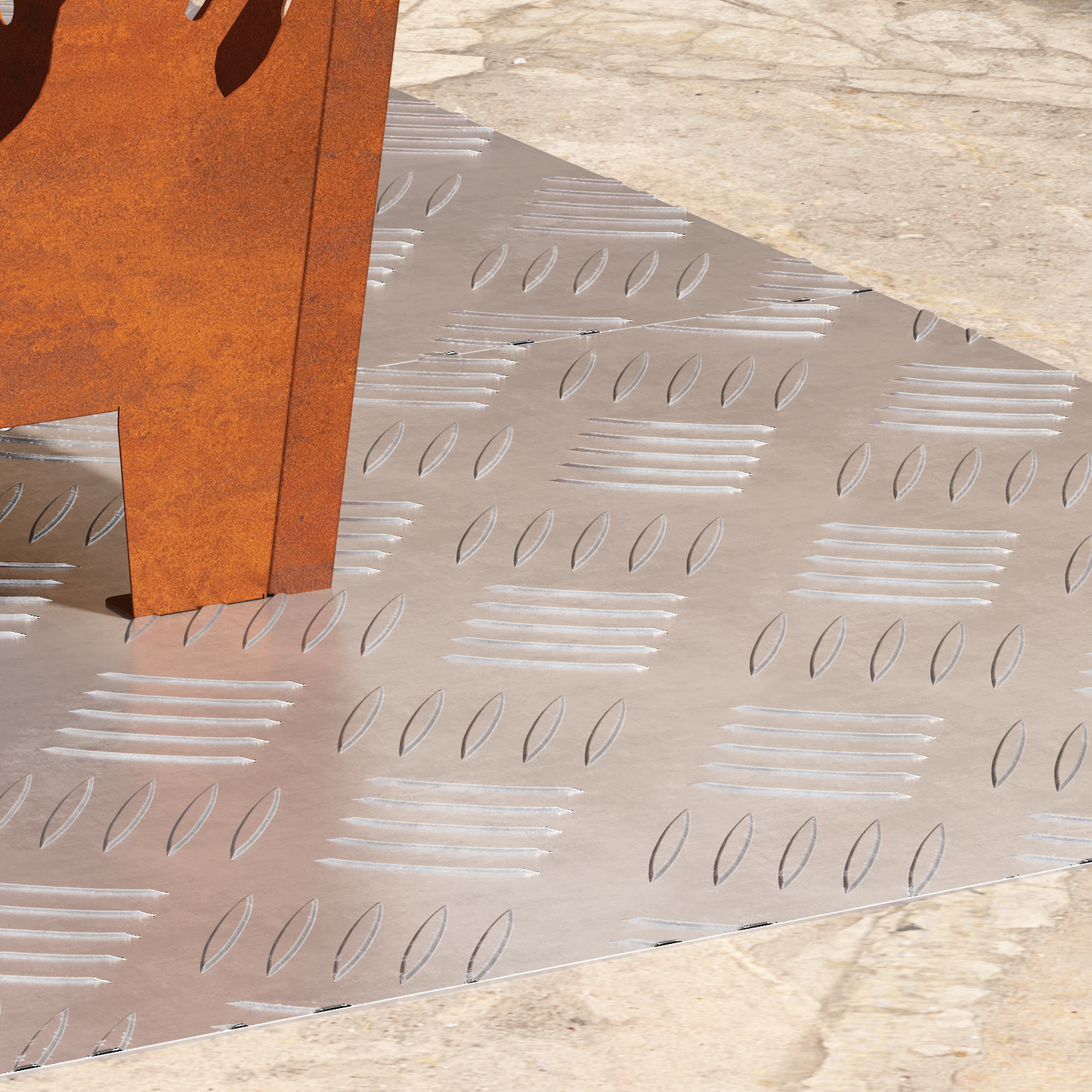 Checker Plader 2 Dele Sølv 80 X 40 Cm Aluminium