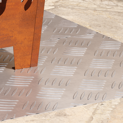 Checker Plader 2 Dele Sølv 80 X 40 Cm Aluminium