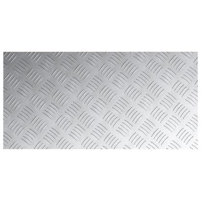 Checker Plader 4 Dele Sølv 80 X 40 Cm Aluminium