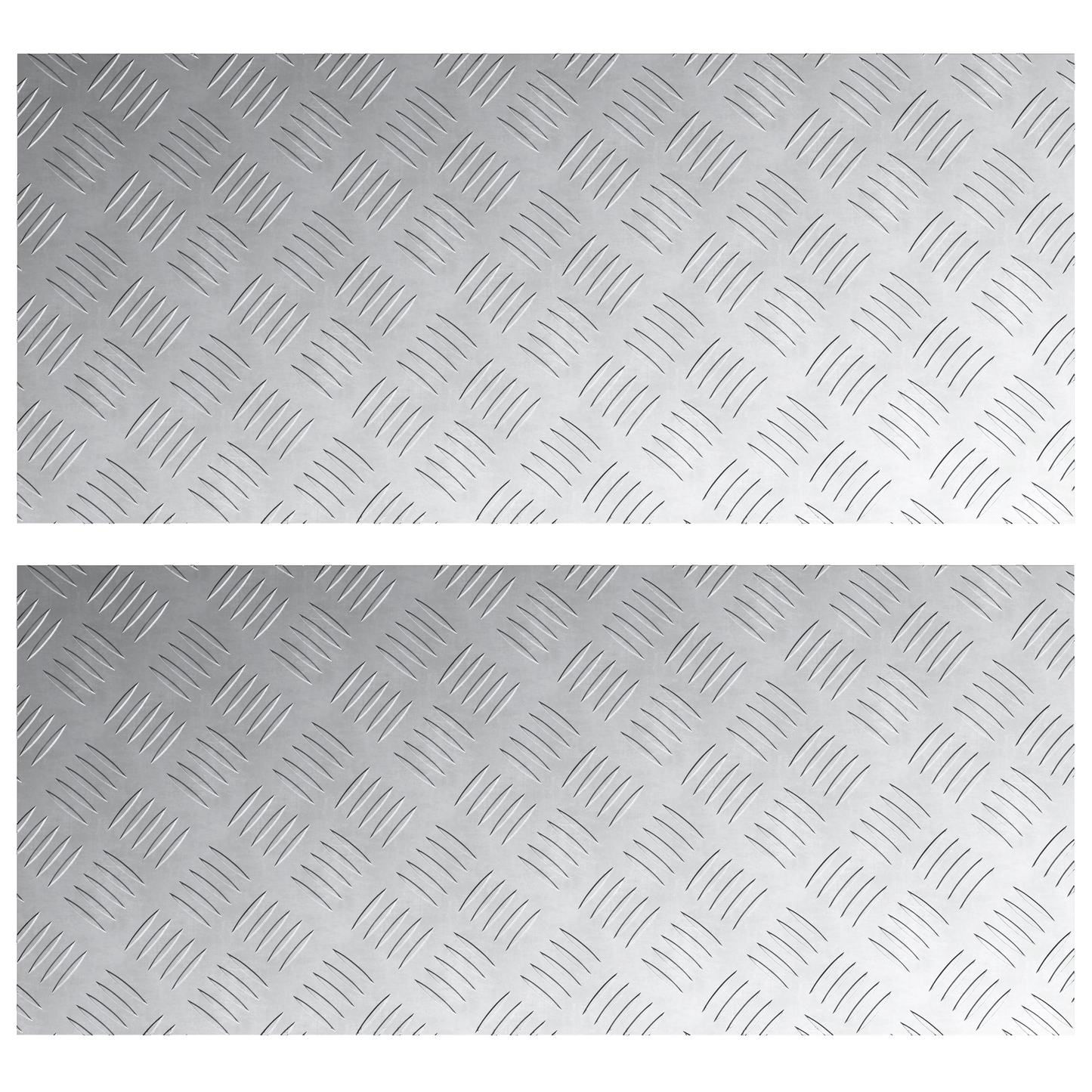 Checker Plader 2 Dele Sølv 90 X 40 Cm Aluminium