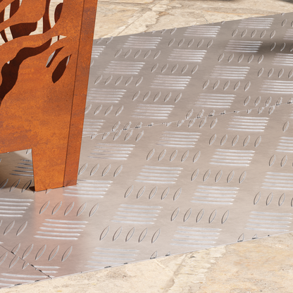 Checker Plader 4 Dele Sølv 90 X 40 Cm Aluminium